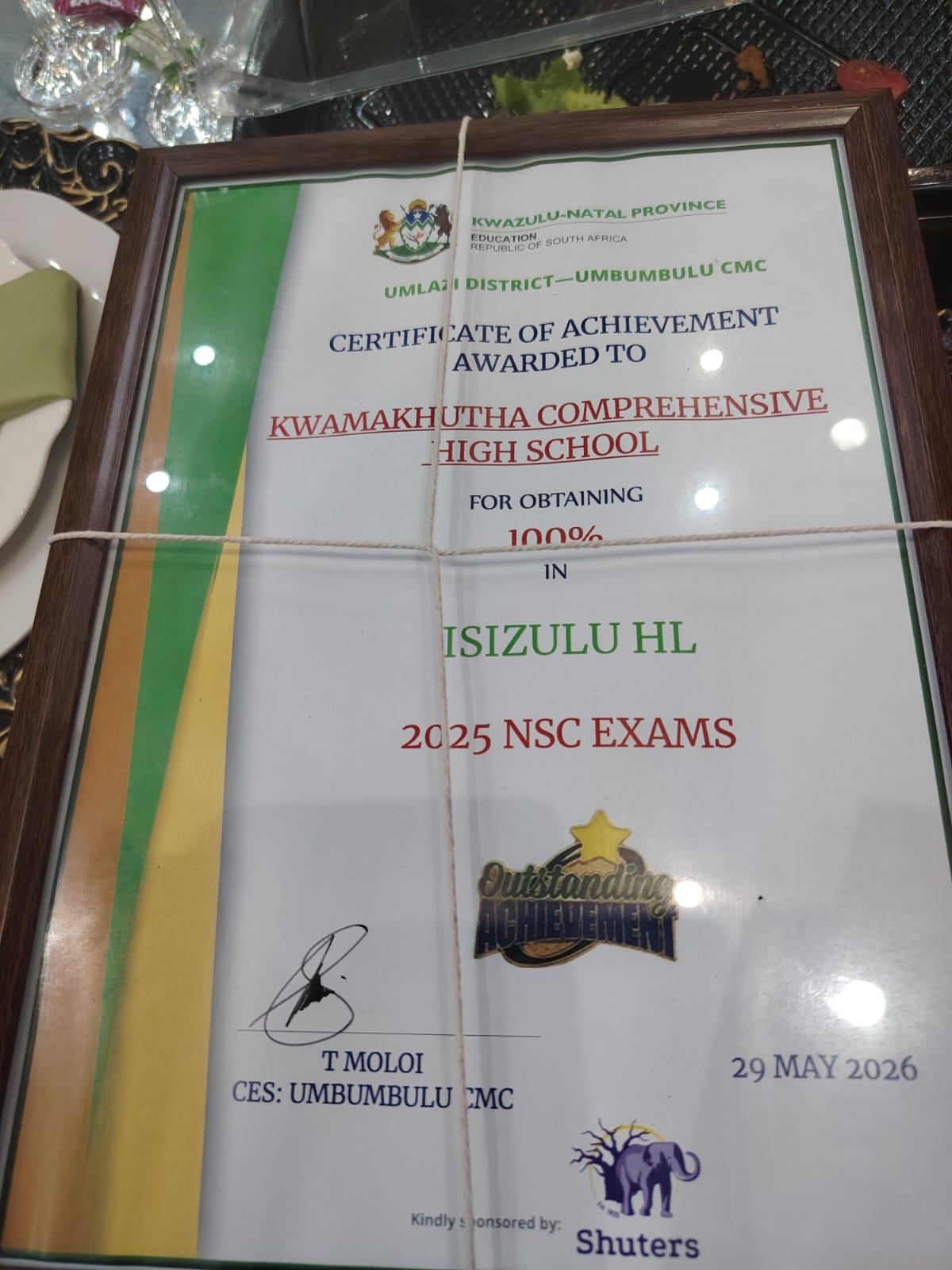 CONGRATULATIONS TO KWAMAKHUTHA COMPREHENSIVE HIGH SCHOOL FOR OBTAINING 100% IN 11 SUBJECTS IN THE 2025 NSC RESULT.